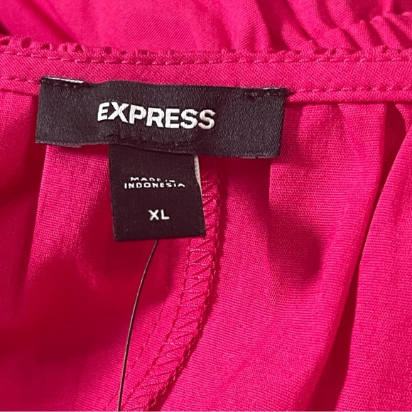 Express Fuchsia Puff Sleeve Blouse - Picture 6 of 11
